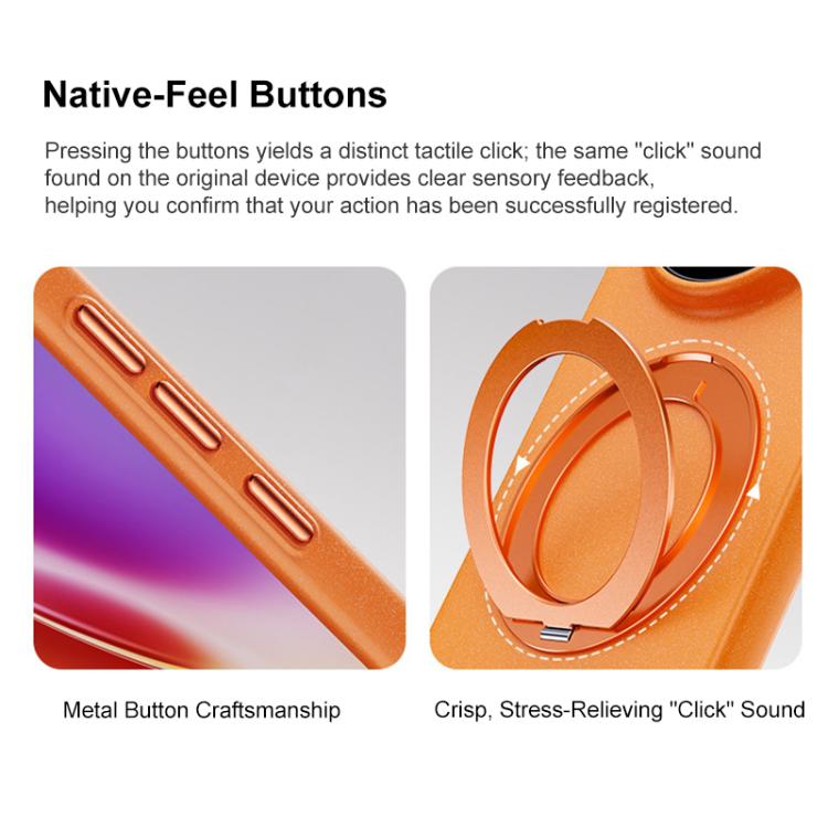 For vivo X300s Boundless Series Rock Sand Magnetic Phone Case with 360 Degree Rotating Alloy Stand