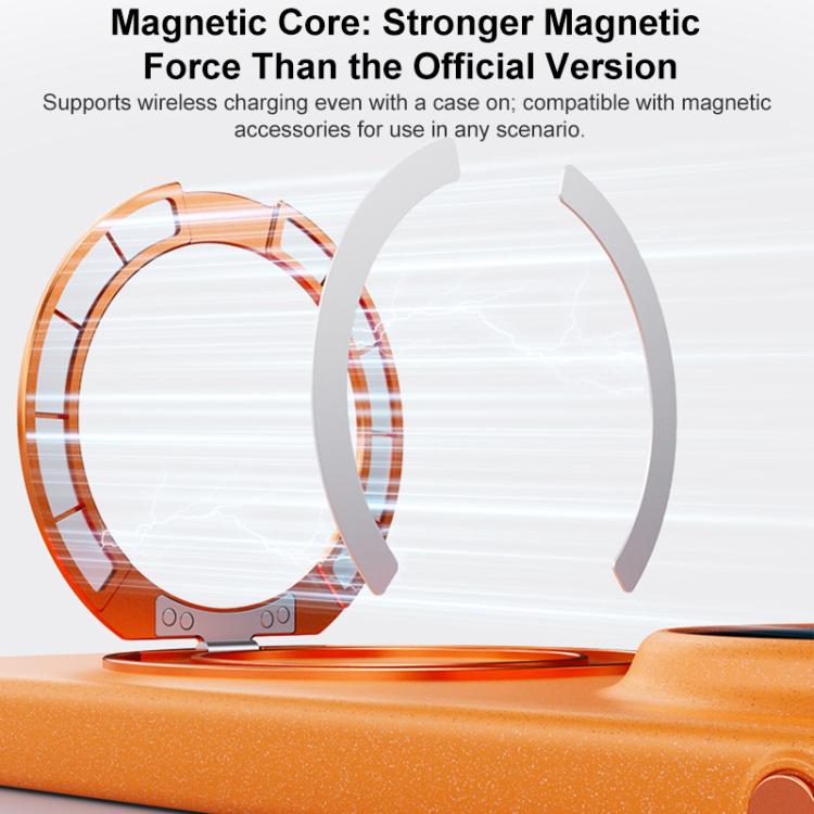 For vivo X300 Boundless Series Rock Sand Magnetic Phone Case with 360 Degree Rotating Alloy Stand
