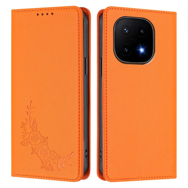 For vivo iQOO 15 5G Peony Embossed Magnetic RFID Vegan Leather Phone Case