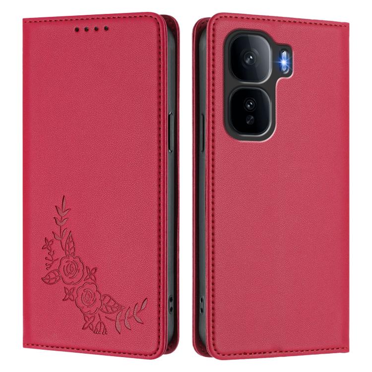 For vivo iQOO Neo10 Pro+ Peony Embossed Magnetic RFID Vegan Leather Phone Case
