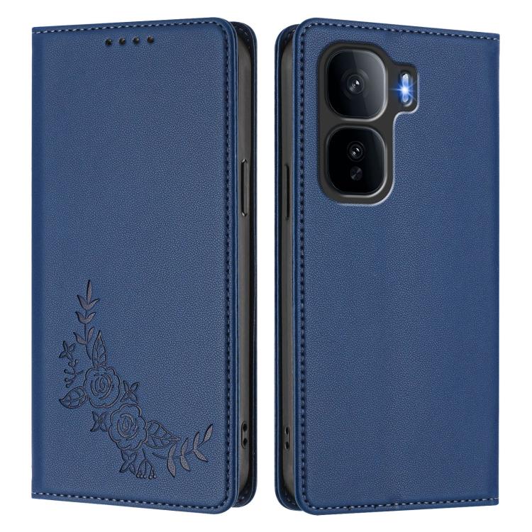 For vivo iQOO Neo10 Pro+ Peony Embossed Magnetic RFID Vegan Leather Phone Case