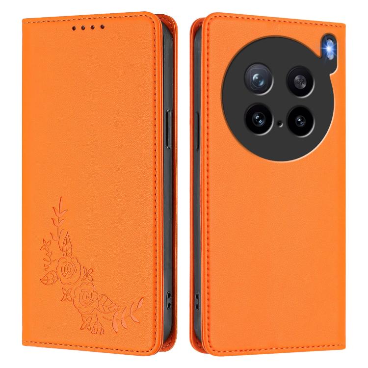 For vivo X200s 5G Peony Embossed Magnetic RFID Vegan Leather Phone Case