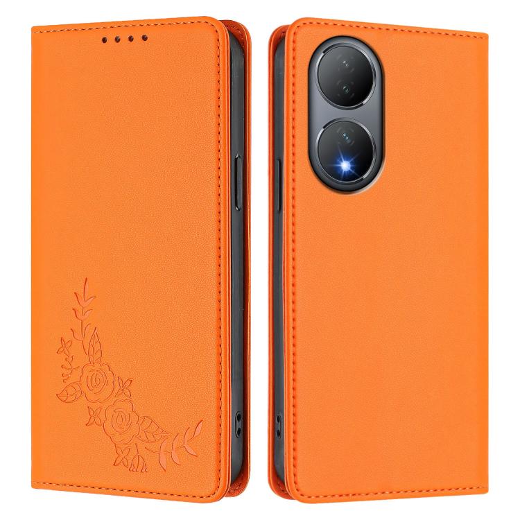 For vivo Y100 5G / Y100A 5G India Peony Embossed Magnetic RFID Vegan Leather Phone Case