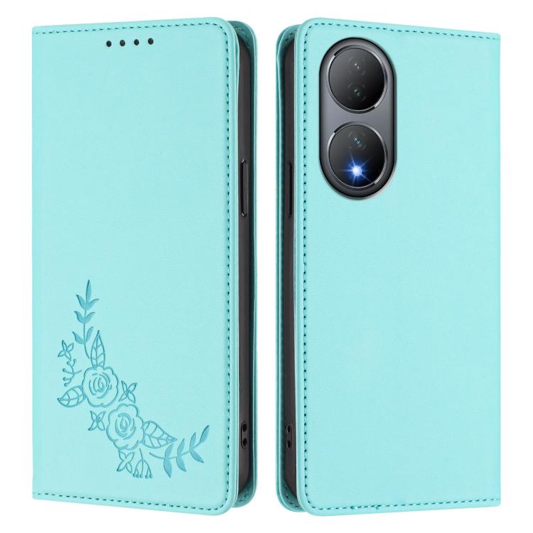 For vivo Y100 5G / Y100A 5G India Peony Embossed Magnetic RFID Vegan Leather Phone Case