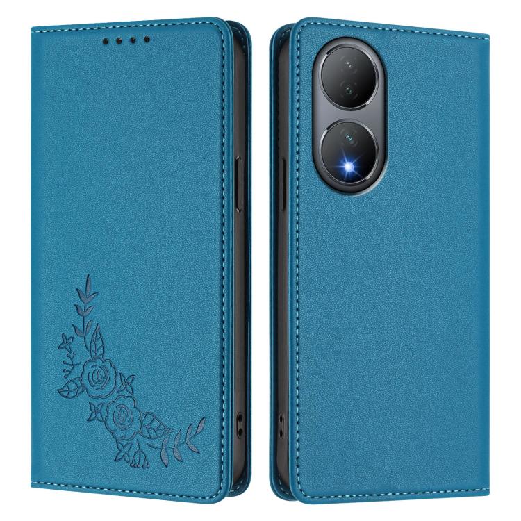 For vivo Y100 5G / Y100A 5G India Peony Embossed Magnetic RFID Vegan Leather Phone Case