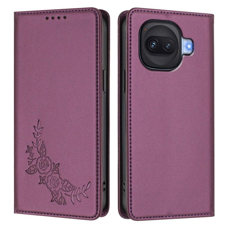 For vivo iQOO Z11 Turbo 5G Peony Embossed Magnetic RFID Vegan Leather Phone Case
