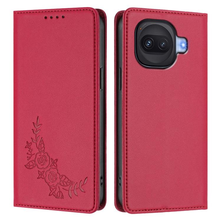 For vivo iQOO Z11 Turbo 5G Peony Embossed Magnetic RFID Vegan Leather Phone Case