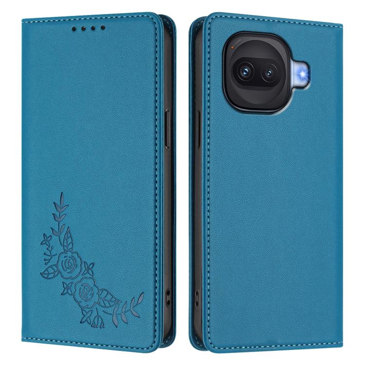 For vivo iQOO Z11 Turbo 5G Peony Embossed Magnetic RFID Vegan Leather Phone Case