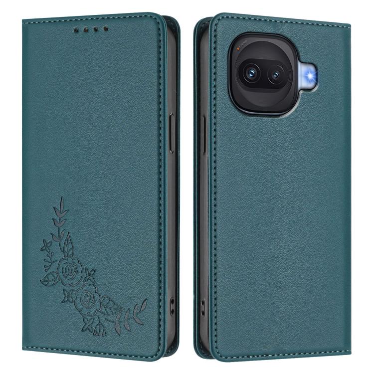 For vivo iQOO Z11 Turbo 5G Peony Embossed Magnetic RFID Vegan Leather Phone Case
