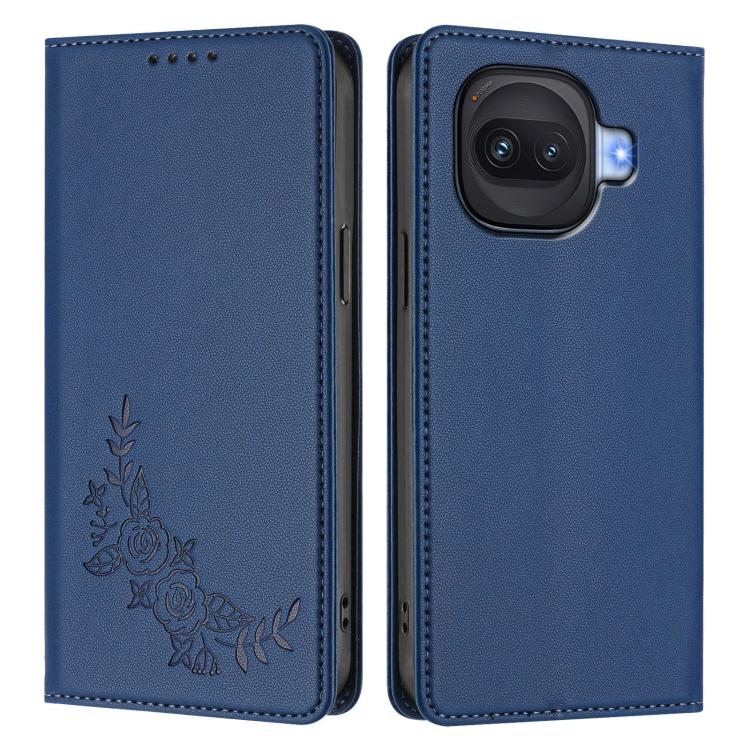 For vivo iQOO Z11 Turbo 5G Peony Embossed Magnetic RFID Vegan Leather Phone Case
