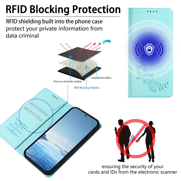 For vivo S50 Pro mini / X300 FE 5G Russia Peony Embossed Magnetic RFID Vegan Leather Phone Case