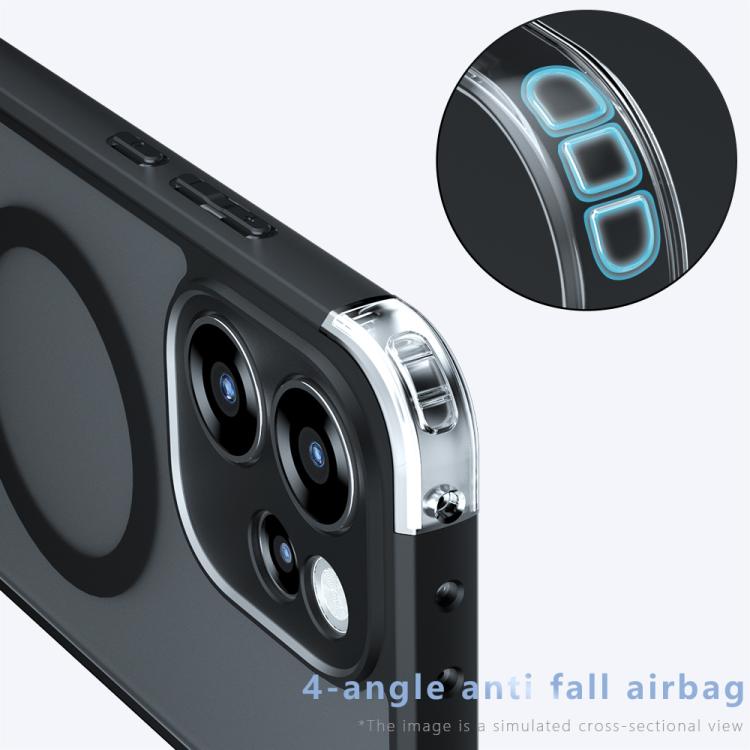 For OPPO Reno15 Pro Global Armor Magnetic Holder PC Hybrid TPU Phone Case - Frosted Black
