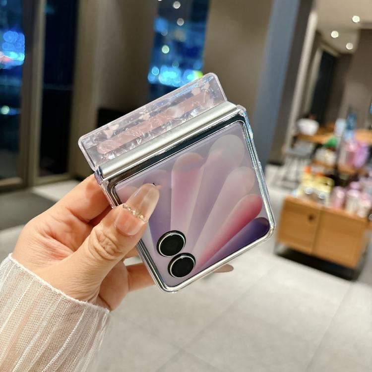 For Honor Magic V Flip 2 Fresh Floral Shell Glitter Magnetic Shockproof Phone Case with Bracelet