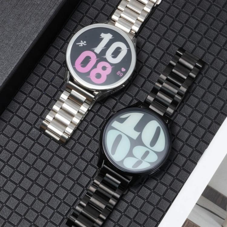 For Samsung Galaxy Watch4 40mm Tri-Beads Stainless Steel Watch Band with Film Integrated PC Case and Strap Link Remover Set