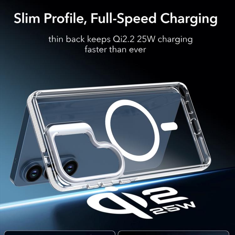 For Samsung Galaxy S26 5G Vibrant Transparent Lens Kickstand Magnetic Phone Case