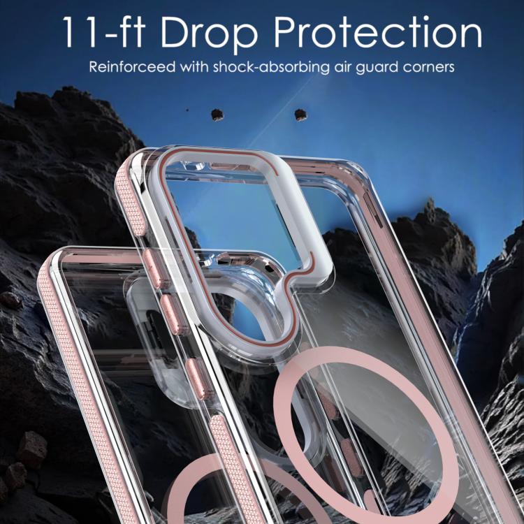 For Samsung Galaxy S26 5G Vibrant Transparent Lens Kickstand Magnetic Phone Case