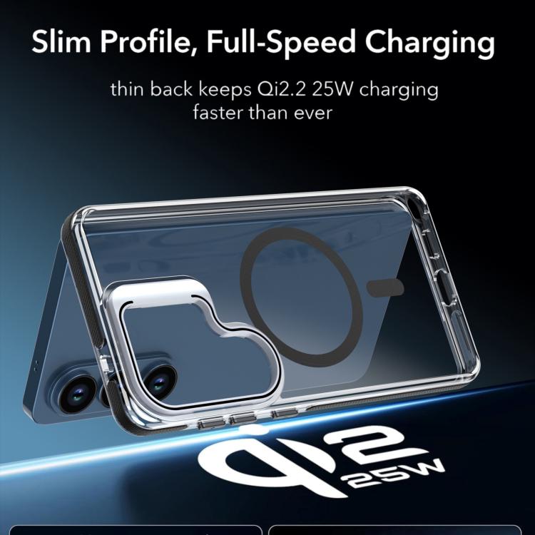 For Samsung Galaxy S26 5G Vibrant Transparent Lens Kickstand Magnetic Phone Case