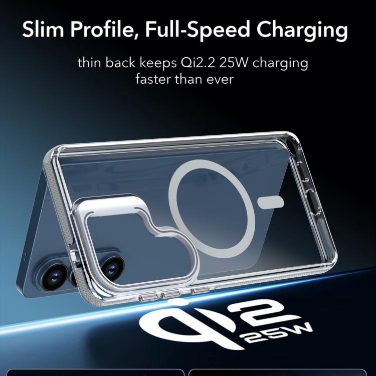 For Samsung Galaxy S26 5G Vibrant Transparent Lens Kickstand Magnetic Phone Case