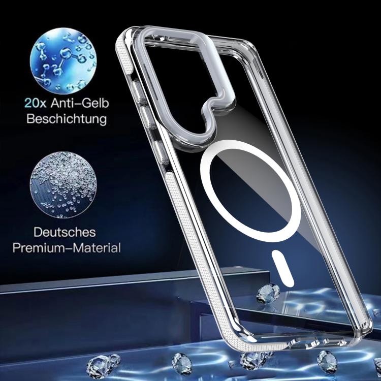 For Samsung Galaxy S26 Ultra 5G Vibrant Transparent Lens Kickstand Magnetic Phone Case