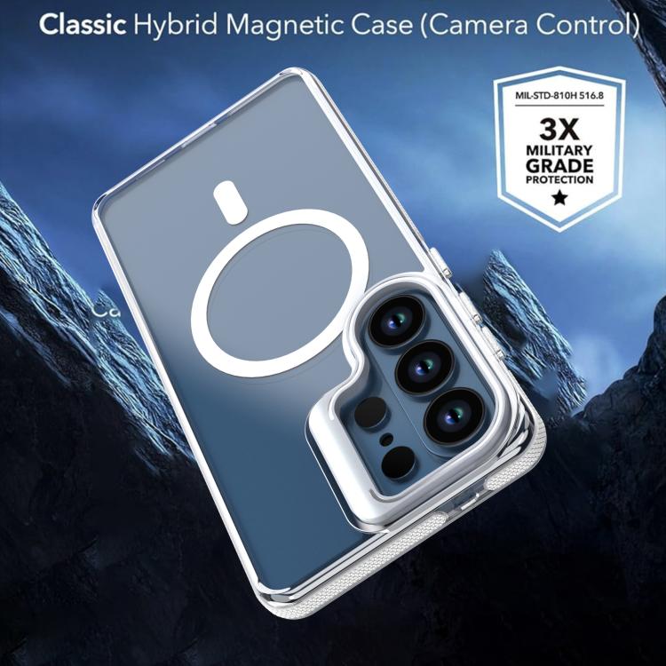 For Samsung Galaxy S26 Ultra 5G Vibrant Transparent Lens Kickstand Magnetic Phone Case