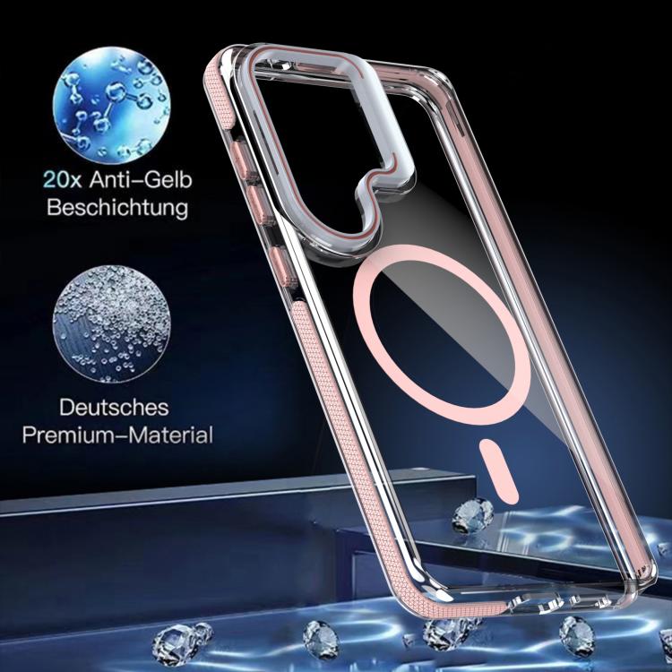 For Samsung Galaxy S26 Ultra 5G Vibrant Transparent Lens Kickstand Magnetic Phone Case
