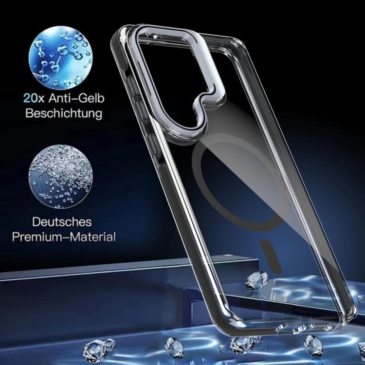 For Samsung Galaxy S26 Ultra 5G Vibrant Transparent Lens Kickstand Magnetic Phone Case
