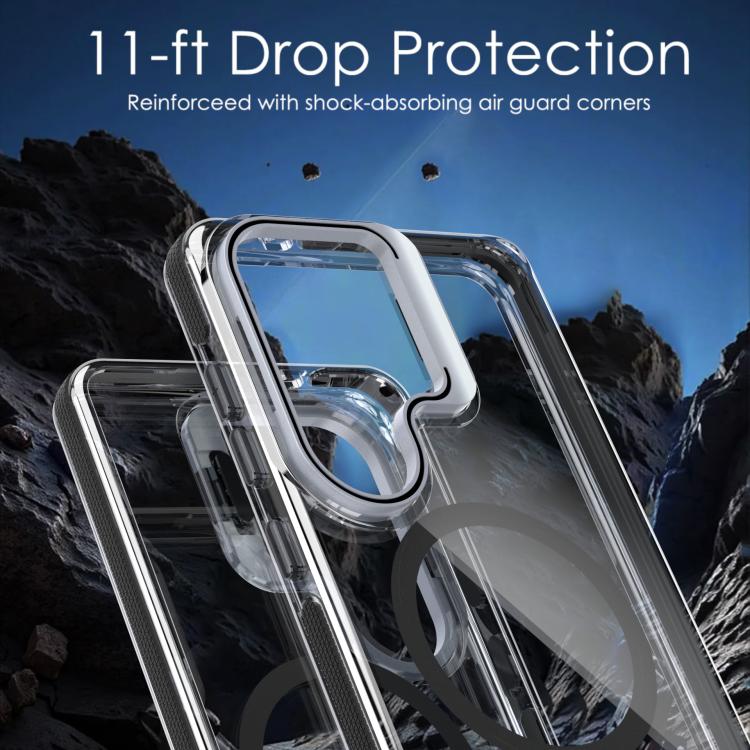 For Samsung Galaxy S26 Ultra 5G Vibrant Transparent Lens Kickstand Magnetic Phone Case