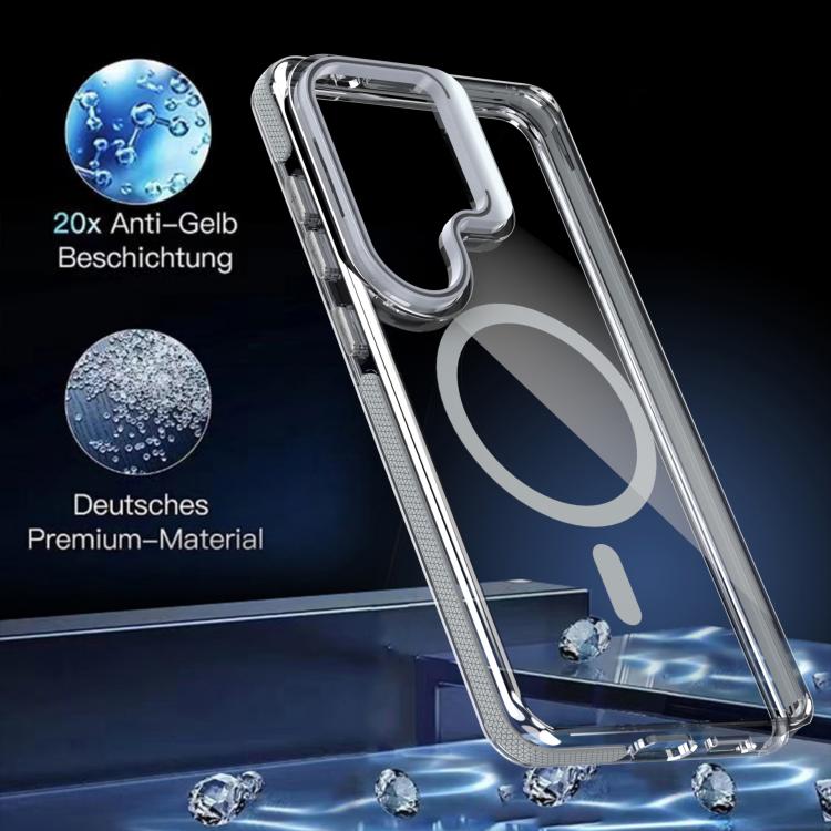 For Samsung Galaxy S26 Ultra 5G Vibrant Transparent Lens Kickstand Magnetic Phone Case
