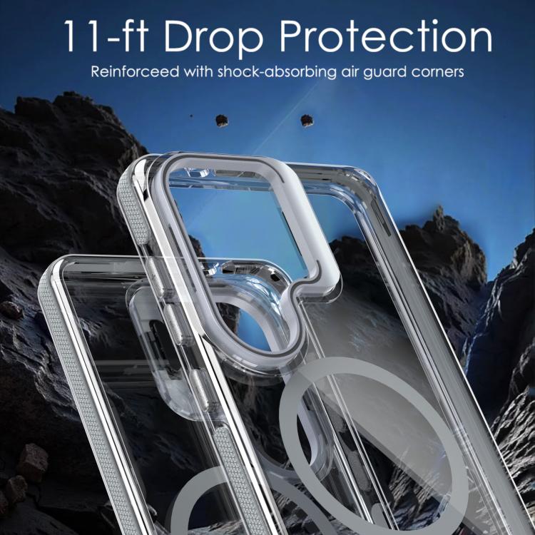 For Samsung Galaxy S26 Ultra 5G Vibrant Transparent Lens Kickstand Magnetic Phone Case