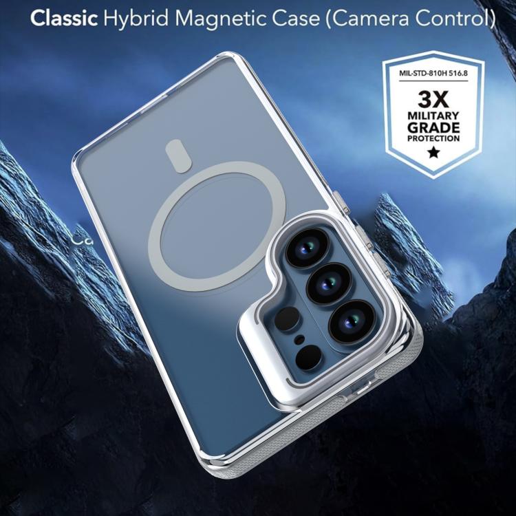 For Samsung Galaxy S26 Ultra 5G Vibrant Transparent Lens Kickstand Magnetic Phone Case