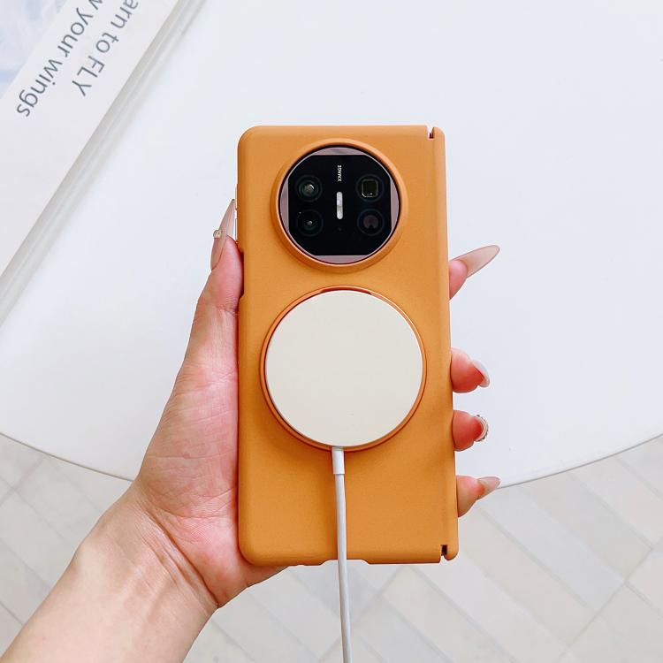 For Huawei Mate X5 / X3 Boundless Series Rock Sand Dual Center Magnetic Phone Case with 360 Degree Rotating Alloy Holder