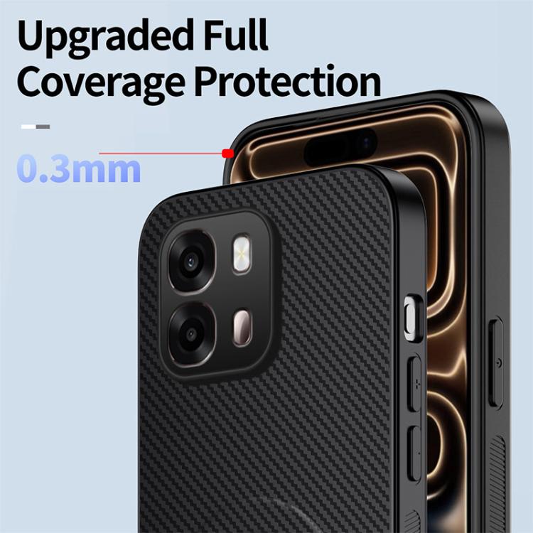 For OPPO A6x 4G / 5G WANLONFENG Kickstand Carbon Fiber Texture Magnetic Phone Case