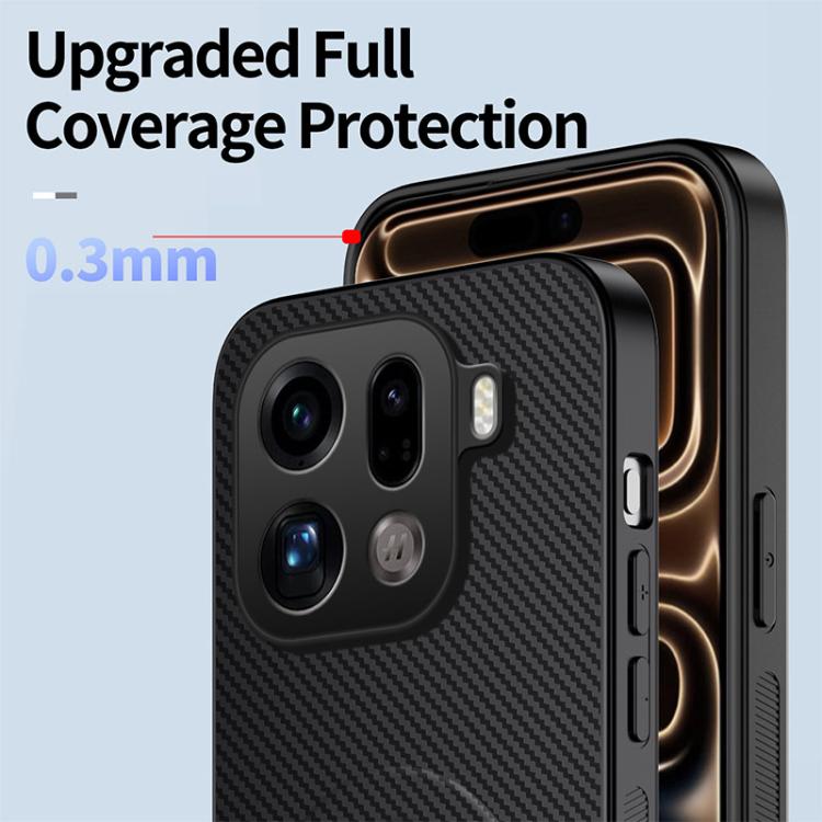 For OPPO Find X9 Pro 5G WANLONFENG Kickstand Carbon Fiber Texture Magnetic Phone Case