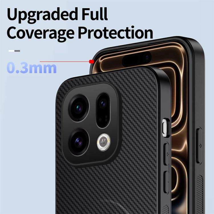For OPPO Find X9 5G WANLONFENG Kickstand Carbon Fiber Texture Magnetic Phone Case with 2pcs Screen Films