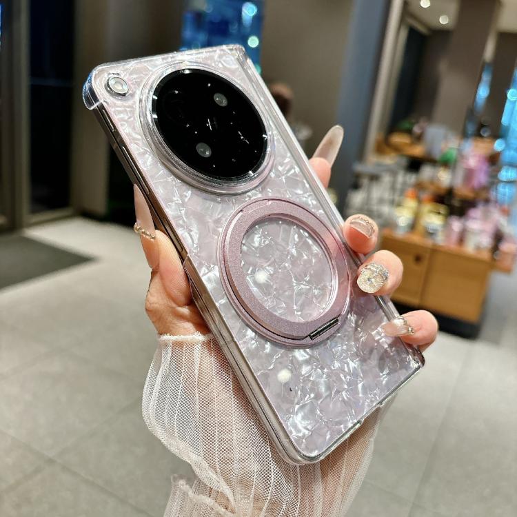 For OPPO Find N6 5G Axial Magnetic Shell Pattern Phone Case with 360 Holder