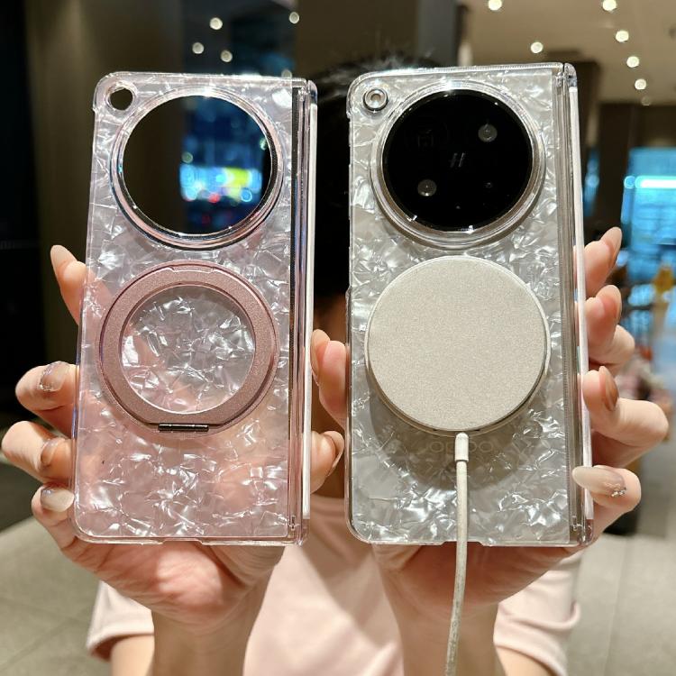 For OPPO Find N6 5G Axial Magnetic Shell Pattern Phone Case with 360 Holder