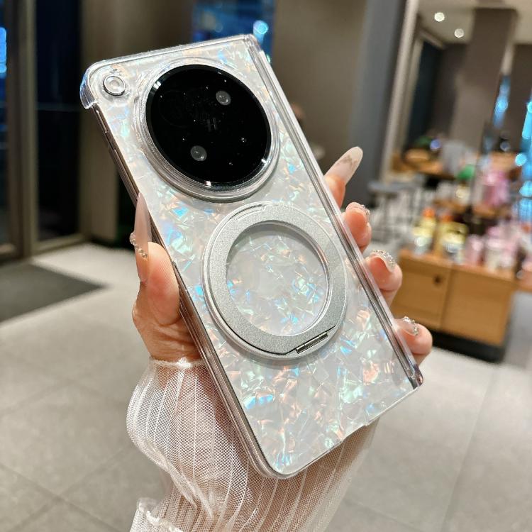 For OPPO Find N6 5G Axial Magnetic Shell Pattern Phone Case with 360 Holder