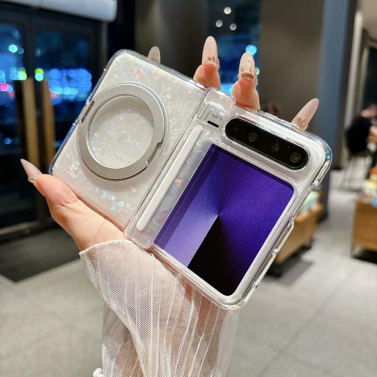 For Huawei Pura X Axial Magnetic Shell Pattern Phone Case with 360 Holder