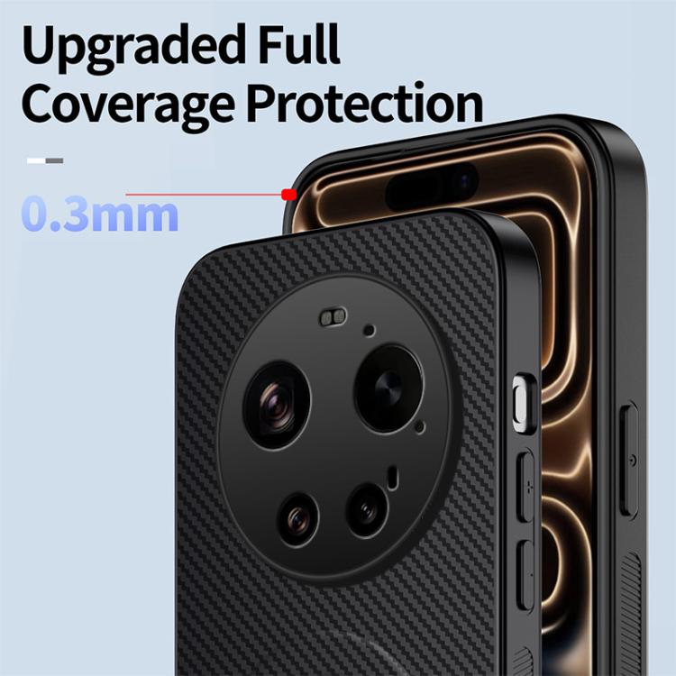 For Xiaomi 17 Ultra WANLONFENG Kickstand Carbon Fiber Texture Magnetic Phone Case with 2pcs Screen Films