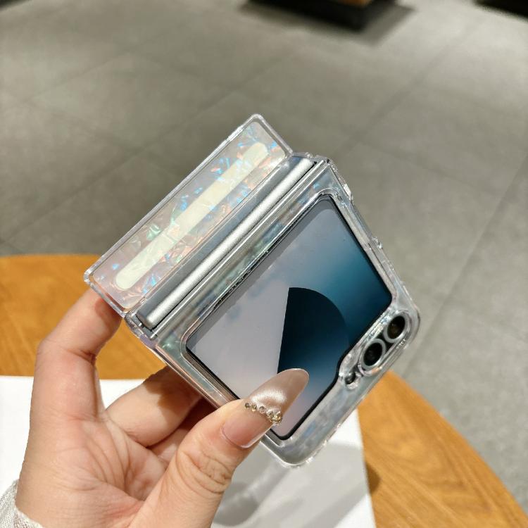 For Samsung Galaxy Z Flip5 Axial Magnetic Shell Pattern Phone Case with 360 Holder