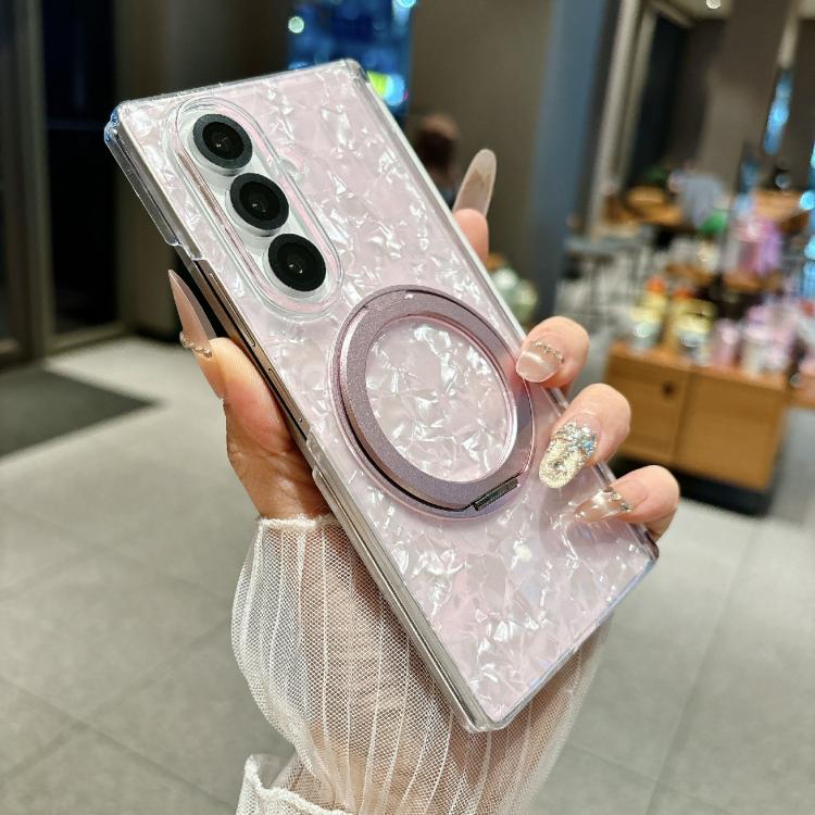 For Samsung Galaxy Z Fold6 Axial Magnetic Shell Pattern Phone Case with 360 Holder