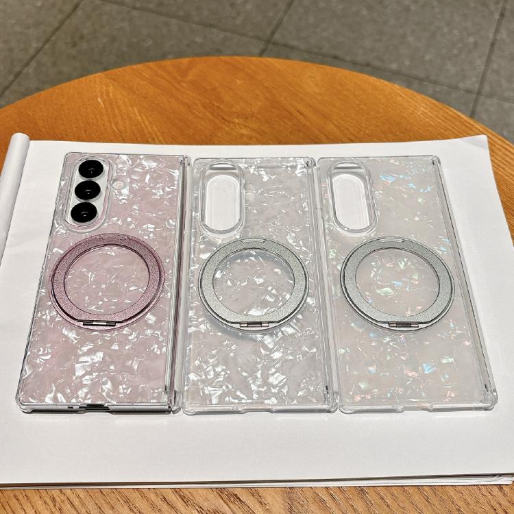 For Samsung Galaxy Z Fold6 Axial Magnetic Shell Pattern Phone Case with 360 Holder