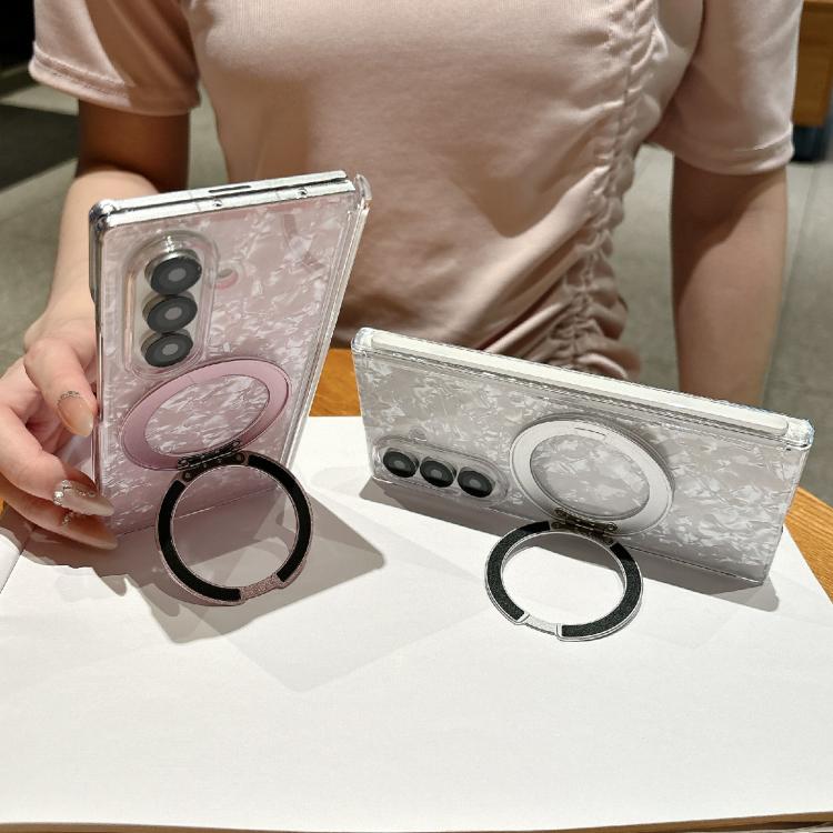 For Samsung Galaxy Z Fold6 Axial Magnetic Shell Pattern Phone Case with 360 Holder