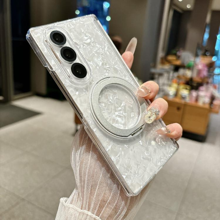 For Samsung Galaxy Z Fold5 Axial Magnetic Shell Pattern Phone Case with 360 Holder
