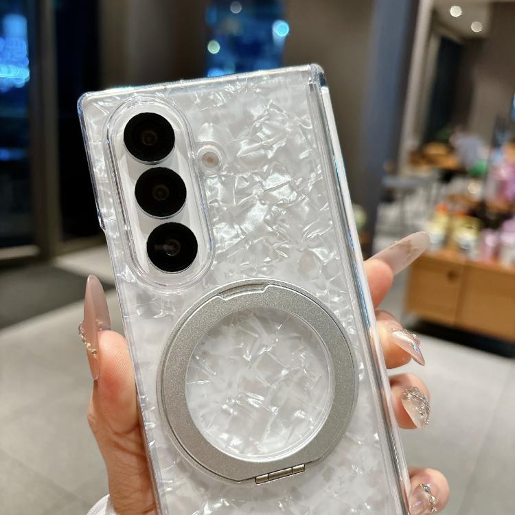 For Samsung Galaxy Z Fold5 Axial Magnetic Shell Pattern Phone Case with 360 Holder