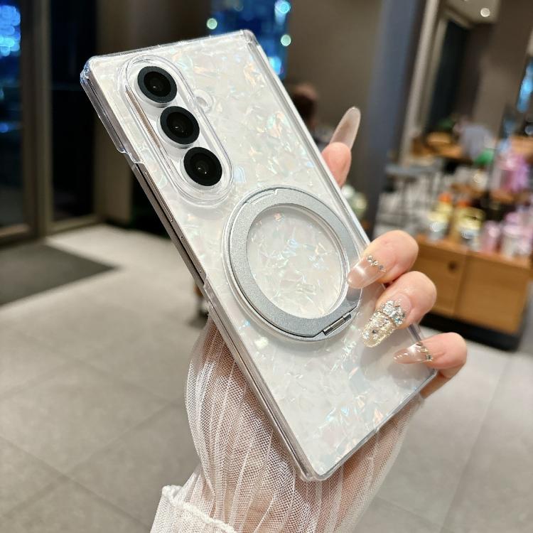 For Samsung Galaxy Z Fold5 Axial Magnetic Shell Pattern Phone Case with 360 Holder
