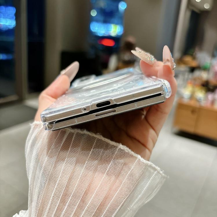 For Samsung Galaxy Z Fold5 Axial Magnetic Shell Pattern Phone Case with 360 Holder
