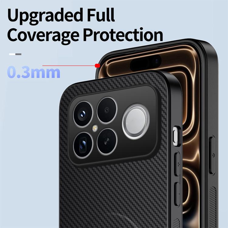 For Redmi K90 Pro Max 5G / Poco F8 Ultra WANLONFENG Kickstand Carbon Fiber Texture Magnetic Phone Case