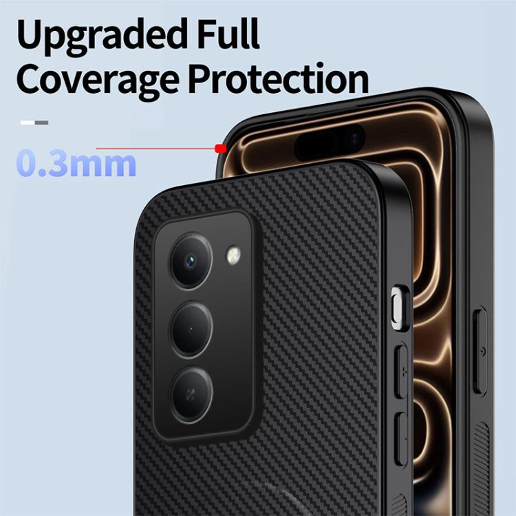 For Redmi 15 5G / 4G EU 171mm WANLONFENG Kickstand Carbon Fiber Texture Magnetic Phone Case