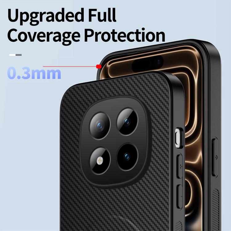 For Redmi Note 14 Pro+ 5G WANLONFENG Kickstand Carbon Fiber Texture Magnetic Phone Case